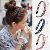 Fodattm 7PCS Women Hollow Metal Wrapped Cloth Woven Hair Hoop Headband Multicolor Hairband Hair Accessories view 2