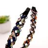 Fodattm 7PCS Women Hollow Metal Wrapped Cloth Woven Hair Hoop Headband Multicolor Hairband Hair Accessories view 4