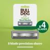 Bulldog Skincare Original Men's Razor Refills, With 5 Tempered Steel Blades on Each of the Four Refill Blades, Works With All Bulldog Reusable Razor Handles, 4 Pack view 4