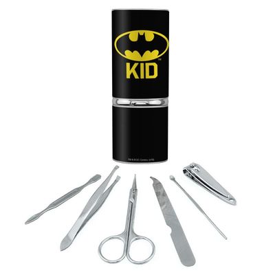 Batman Bat Kid Shield Logo Stainless Steel Manicure Pedicure Grooming Beauty Care Travel Kit