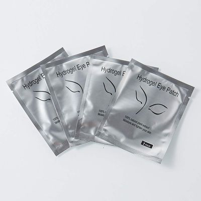 100 Pairs Under Eye Patch Gel Pad for Eyelash Extensions Application Mask Lint Free Hydrogel Eyelash Patch (Silver)