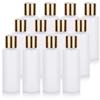 JUVITUS 4 oz / 120 ml Clear Natural Refillable Plastic Squeeze Bottle Dispenser with Gold Disc Cap (12 pack) view 1