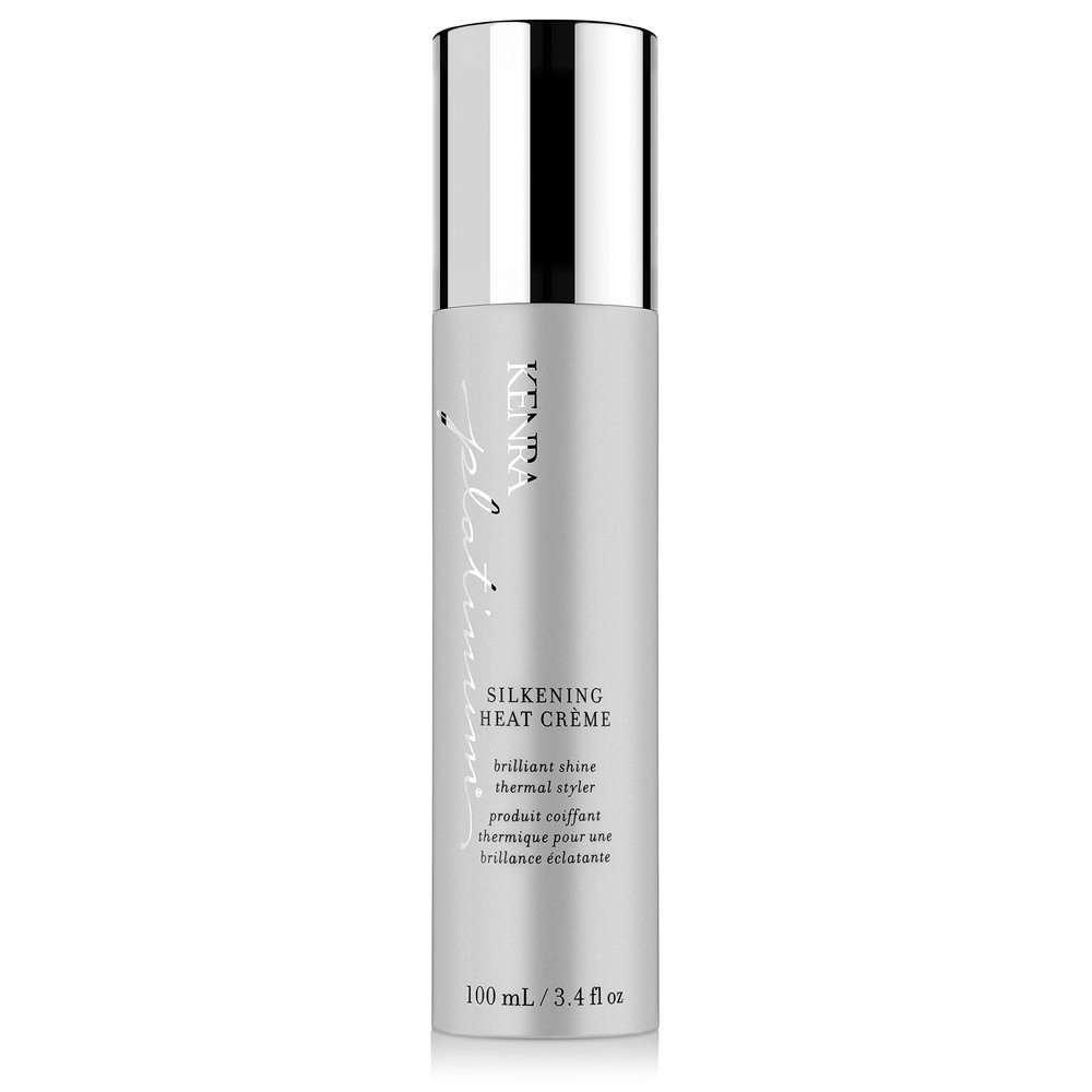 Kenra Platinum Silkening Heat Crme | Brilliant Shine Thermal Styler | Reduces Hot Tool Passes by 50% | Prevents Breakage & Improve Manageability | Heat Protectant | All Hair Types | 3.4 fl. Oz