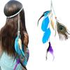 Fodattm Bohemian Peacock Feather Headband Tassels Hairband Women Lady Handmade Indian Headwear Fascinator Hair Hoop (Blue) view 1