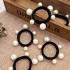 10PCS Imitation Pearl Elastic Hair Bands Stretch Hair Ties Ponytail Holder Seamless Towel Ring Hair Rope Hair Accessories for Women Lady (White) view 2