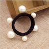 10PCS Imitation Pearl Elastic Hair Bands Stretch Hair Ties Ponytail Holder Seamless Towel Ring Hair Rope Hair Accessories for Women Lady (White) view 4