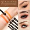 Jessup Eyeshadow Brush Set, 10Pcs Eye Makeup Brushes Professional for Blending Eye Shadow Liner Crease, Duo-end Brow Brush, Elegant Black T337 view 4