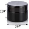 Black PET Plastic (BPA Free) Refillable Low Profile Jar with Black Flip Top Cap - 8 oz (6 Pack) view 2
