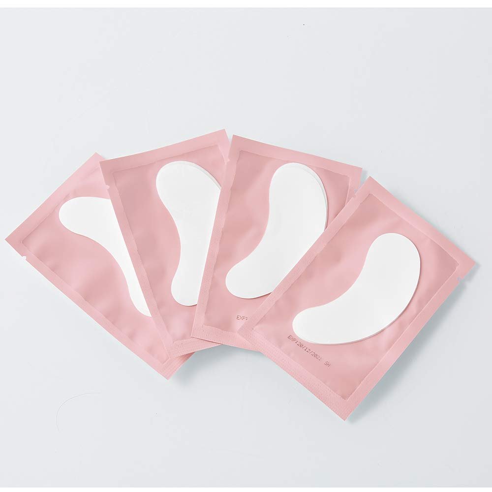 100 Pairs Under Eye Patch Gel Pad for Eyelash Extensions Application Mask Lint Free Hydrogel Eyelash Patch (Pink)