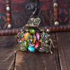Fodattm Women Lady Retro Rose Flower Imitation Turquoise Hair Claw Clip Vintage Alloy Rhinestone Non-Slip Hair Jaw Clips Hairpin Hair Clamp (Colourful) view 3