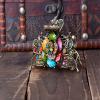Fodattm Women Lady Retro Rose Flower Imitation Turquoise Hair Claw Clip Vintage Alloy Rhinestone Non-Slip Hair Jaw Clips Hairpin Hair Clamp (Colourful) view 4