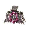 Fodattm Women Lady Retro Rose Flower Imitation Turquoise Hair Claw Clip Vintage Alloy Rhinestone Non-Slip Hair Jaw Clips Hairpin Hair Clamp (Purple) view 1