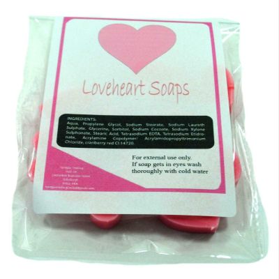 10 x Lovehearts Mini 4cm Gift packed Soap (pink)