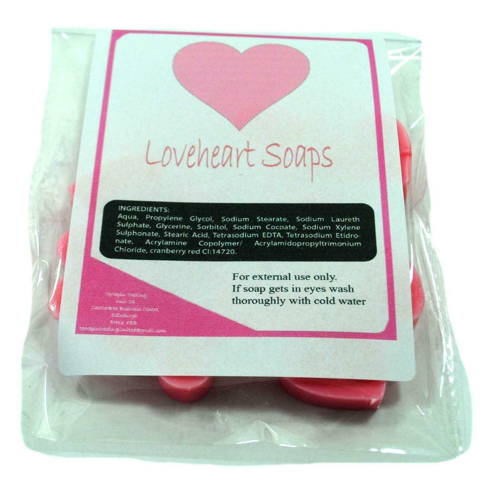 10 x Lovehearts Mini 4cm Gift packed Soap (pink)