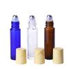 10ml/0.34oz Glass Essential Oil Roll-on Vial Bottles Cosmetic Makeup Perfume Lip Gloss Storage Holder Packing Container Beauty Tool Pack of 3 Clear view 3