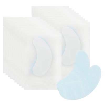 Mekupeu 100 Pairs Hydrogel Under Eye Gel Patches Lint Free Eye Lash Pads Eyelash Extension Tool Mask Eyepads, Transparent/Blue