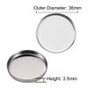 20 Pieces Empty Round Metal Tin Palette Pans Round Metal Pans Cosmetic Eyeshadow Pans for Eyeshadow Palette Magnetic Makeup Palette, 36mm Diameter 3.5mm Height view 3