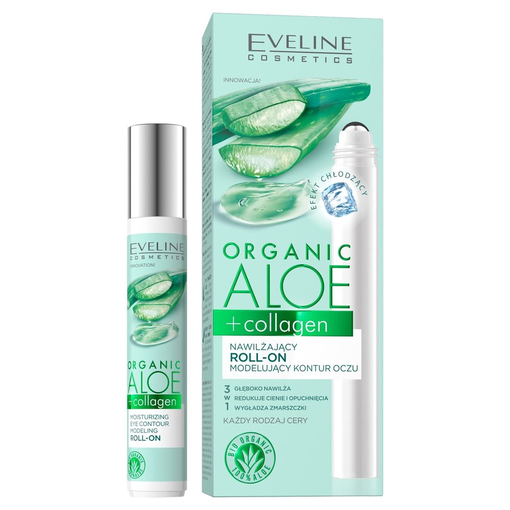 Eveline Cosmetics Organic Aloe And Collagen Roll-on Eye Contour 15ml