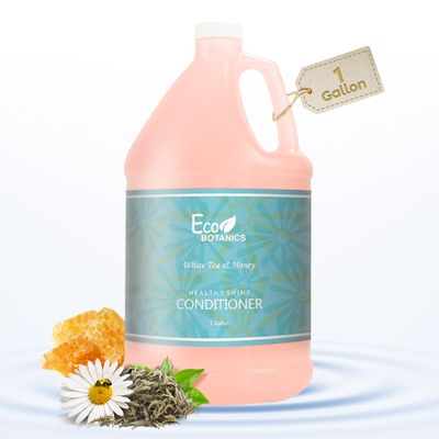 Terra Pure 1-Shoppe Eco Botanics Natural Conditioner with Raw Honey & White Tea | Gallon Jug Bulk Toiletries for Airbnb, Vacation Rentals, and Home Bathroom | Refill For Soap Dispensers