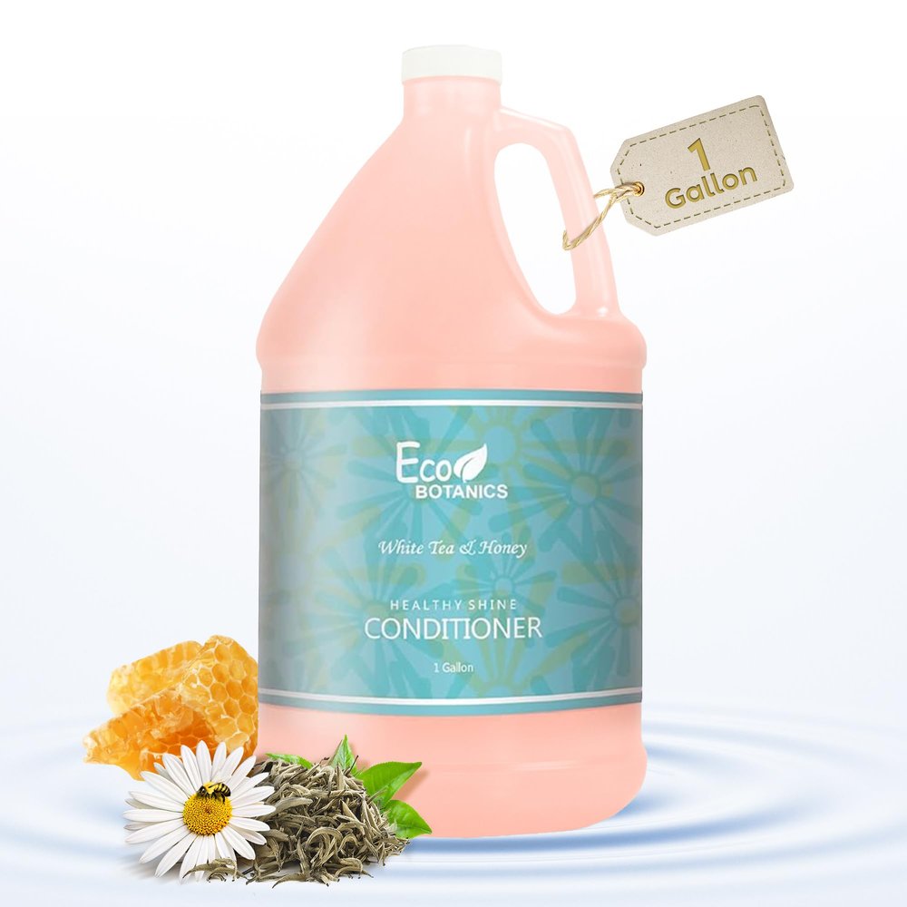 Terra Pure 1-Shoppe Eco Botanics Natural Conditioner with Raw Honey & White Tea | Gallon Jug Bulk Toiletries for Airbnb, Vacation Rentals, and Home Bathroom | Refill For Soap Dispensers