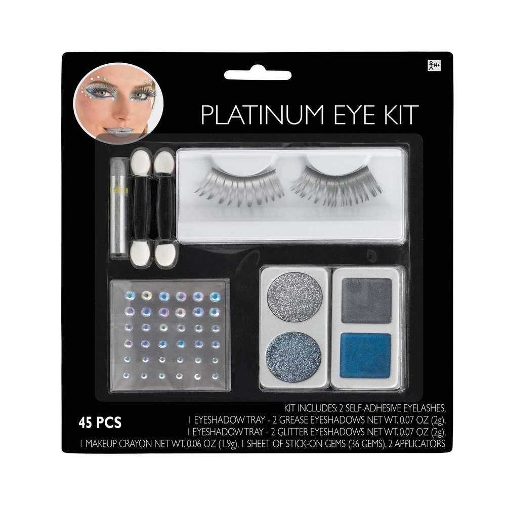 Amscan Platinum Eye Kit Accessory - Various Sizes, Silver/Blue - 1 Set