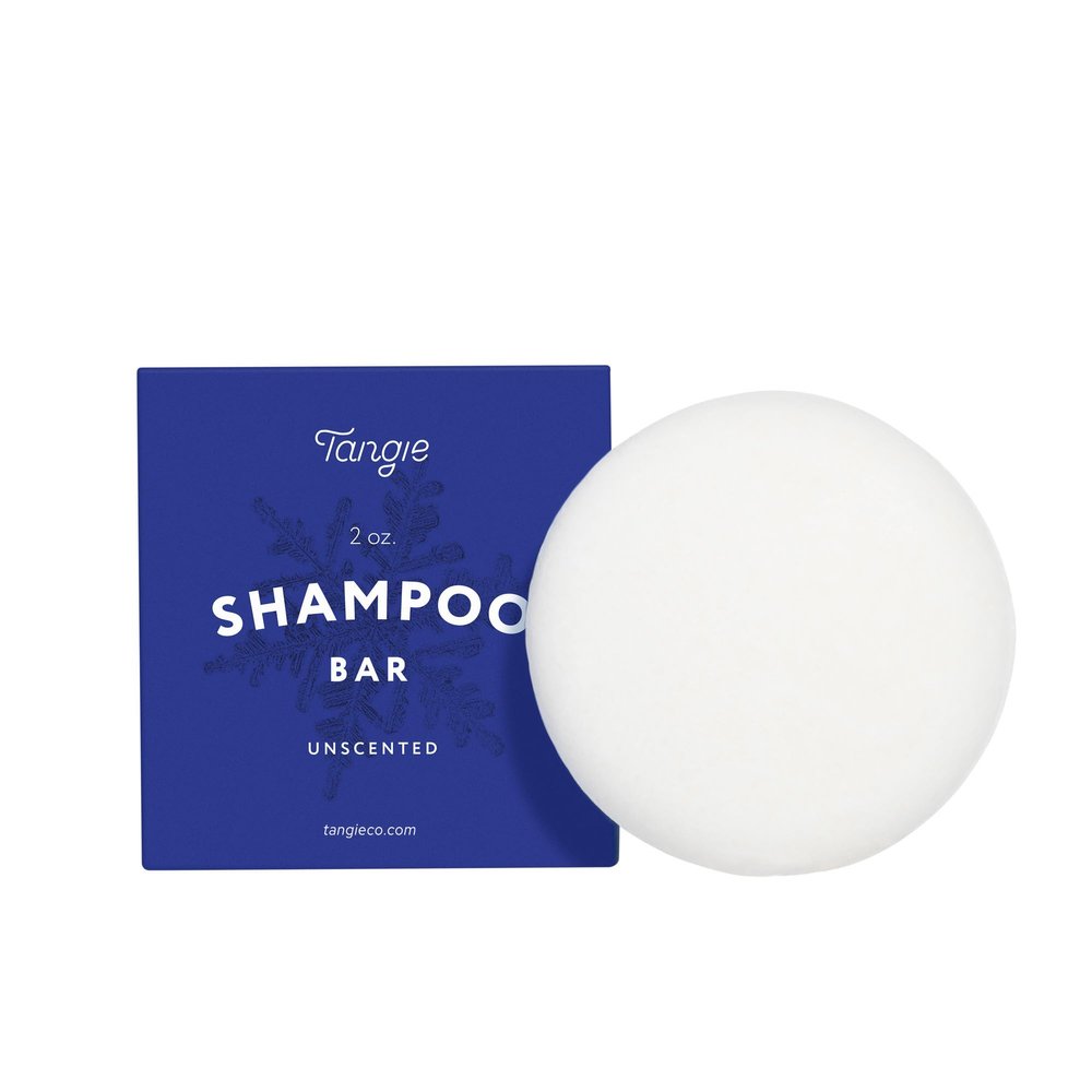 TANGIE Solid Shampoo Bar Hair Soap All Natural Plant Based Essential Oils | 100% Chemical Free & Unscented | Zero Waste Biodegradable Packaging