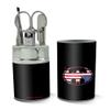 Batman USA American Flag Shield Logo Stainless Steel Manicure Pedicure Grooming Beauty Care Travel Kit view 2