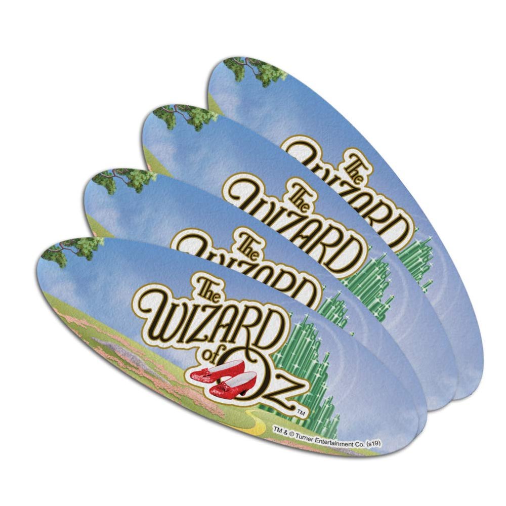 The Wizard of Oz Ruby Slippers Logo Double-Sided Oval Nail File Emery Board Set 4 Pack