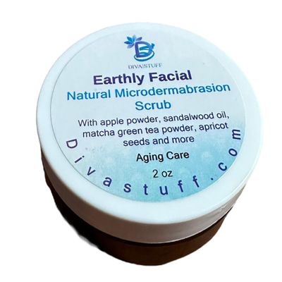 Earthly Facial, Gentle All Natural Microdermabrasion Facial Scrub, For Smooth , Soft and Supple Skin, By Diva Stuff