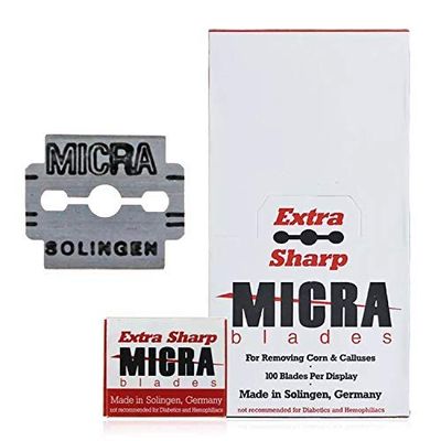 MICRA Callus Shaver Replacement Blades For Removing Corn&Calluses 100 Blades Per Display