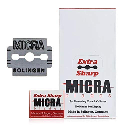 MICRA Callus Shaver Replacement Blades For Removing Corn&Calluses 100 Blades Per Display