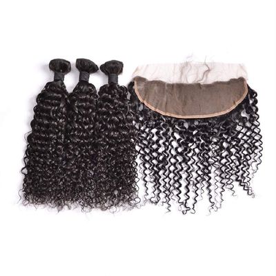 100% Virgin Indian Remy Brazilian Water Wave Hair Grade 10A 10-30 Inch Virgin Indian Remy Hair #1B Natural Black (26",26" & 26" + Closure)