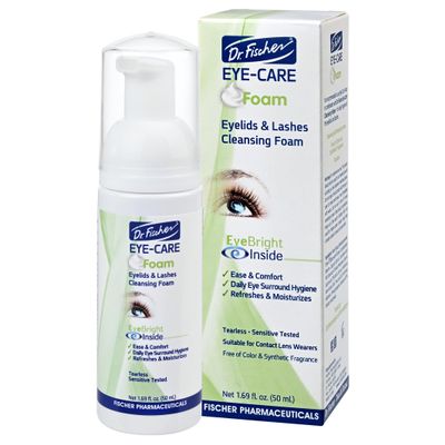 Dr. Fischer Tea Tree Oil Eyelid Cleanser - Eye Lid Scrub and Wash - Gentle Eyelash Foam Tear Free