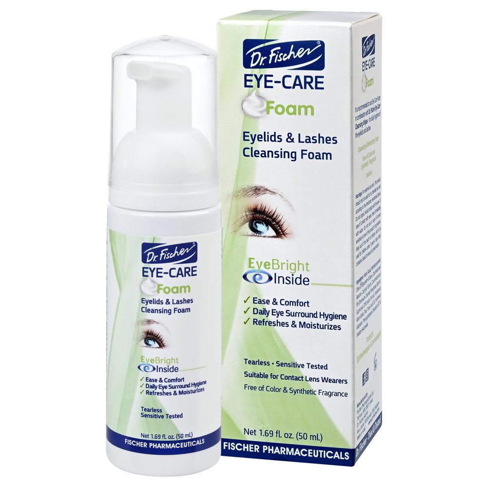 Dr. Fischer Tea Tree Oil Eyelid Cleanser - Eye Lid Scrub and Wash - Gentle Eyelash Foam Tear Free