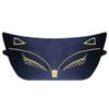 Aisa Women Fox Print Silky Sleeping Mask Elastic Strap Invertible Travel Eye Blindfold (A-Navy Blue) view 1