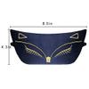 Aisa Women Fox Print Silky Sleeping Mask Elastic Strap Invertible Travel Eye Blindfold (A-Navy Blue) view 2