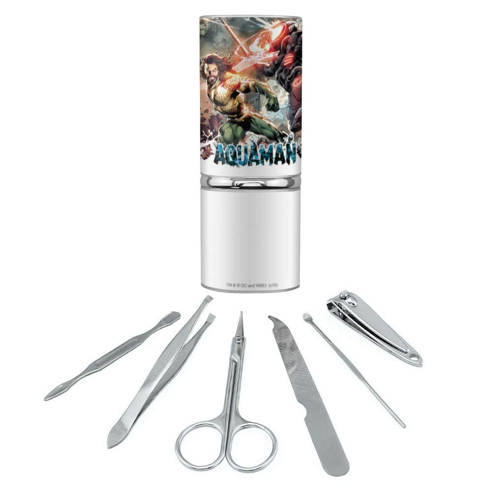 Aquaman Movie Aquaman vs Black Manta Stainless Steel Manicure Pedicure Grooming Beauty Care Travel Kit