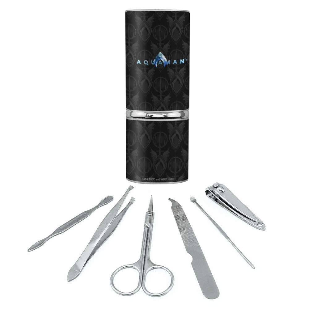 Aquaman Movie Logo Stainless Steel Manicure Pedicure Grooming Beauty Care Travel Kit