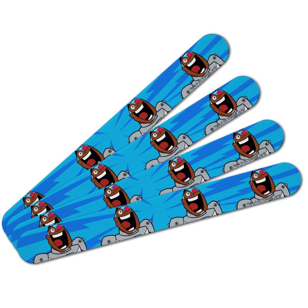 Teen Titans Go! Cyborg Double-Sided Nail File Emery Board Set 4 Pack