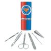 Justice League Superman Athletic Logo Stainless Steel Manicure Pedicure Grooming Beauty Care Travel Kit view 1