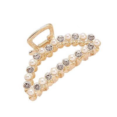 Stylish Sweet Hair Clip Shining Rhinestone Imitation Pearls Claw Clip Jaw Clamp Hairpins Bridal Wedding Woman Hair Accessories