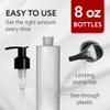 Impresa Plastic Pump Dispenser Bottle - Versatile Lotion Bottle with Pump for Massage Oil - Dishwasher-Safe Refillable Lotion Dispenser - Opaque, 8 Fl Oz, 6-Pack view 3