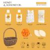 Bath Spa Gift Basket, Bath & Body Gift Set for Women & Men, Includes Shower Gel, Bubble Bath, Bath Salt, Bath Sponge, Spa Gift Box for Mother's Day, Birthday, Wedding, Honey & Almond 8pcs view 2