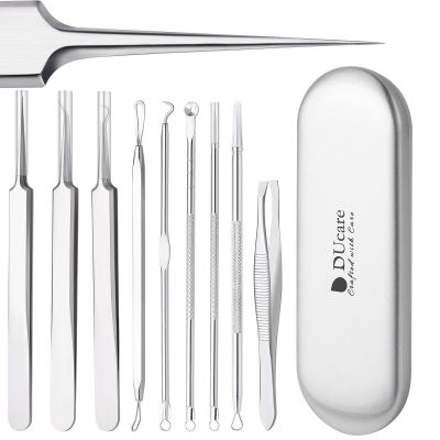 DUcare Blackhead Extractor Tool for Face,Blackhead Remover Tool, Pimple Popper Tool Kit, Extractor Tool for Comedone Zit Acne Whitehead Blemish, Stainless Steel Extraction Tools
