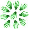 10Pcs Skeleton Hands Hair Clips Punk Style 3" Halloween Party Hair dress Accessories, Green view 1