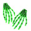 10Pcs Skeleton Hands Hair Clips Punk Style 3" Halloween Party Hair dress Accessories, Green view 2