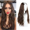 LesafeV Invisible Loose Wavy U-Shaped Weft 3/4 Half Wig 20" Clip in One Piece Hair Extension Natural Hairpiece Dark Black view 1