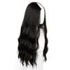 LesafeV Invisible Loose Wavy U-Shaped Weft 3/4 Half Wig 20" Clip in One Piece Hair Extension Natural Hairpiece Dark Black view 2