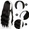 LesafeV Invisible Loose Wavy U-Shaped Weft 3/4 Half Wig 20" Clip in One Piece Hair Extension Natural Hairpiece Dark Black view 3