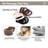 Cyndibands Seamless Hair Ties - Gray - Gentle Hair Ties No Damage, Standard Size 1.5 Inch, Soft and Stretchy Nylon Fabric Ponytail Holders - 12 Count view 2